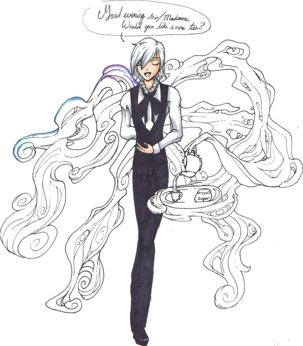 Drawing of a (supposed) OC I had named Jack that was a shadow butler