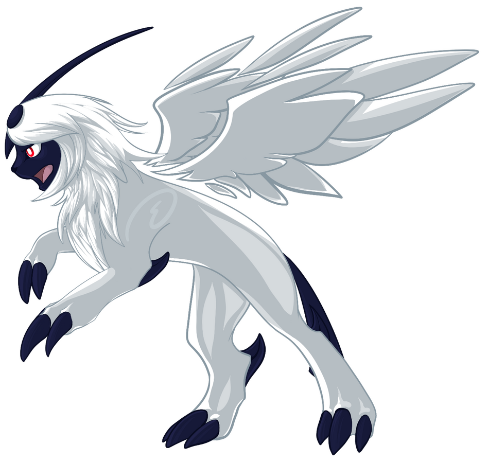 Absol with wings, likely a reference to Mega Absol's reveal. I don't remember lol