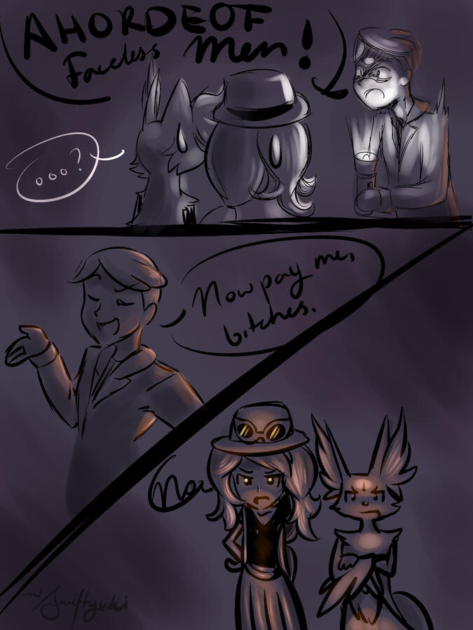 Shenanigans of my SuMo playthrough involving an NPC trying to scam me with a really bad scary story.