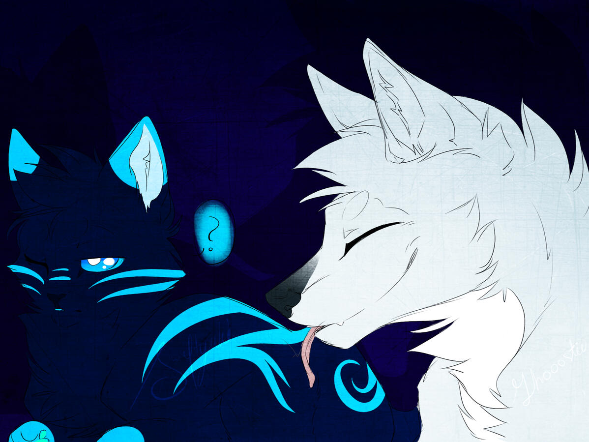 Scribble of Yukineko being woken up by Ibbyfox