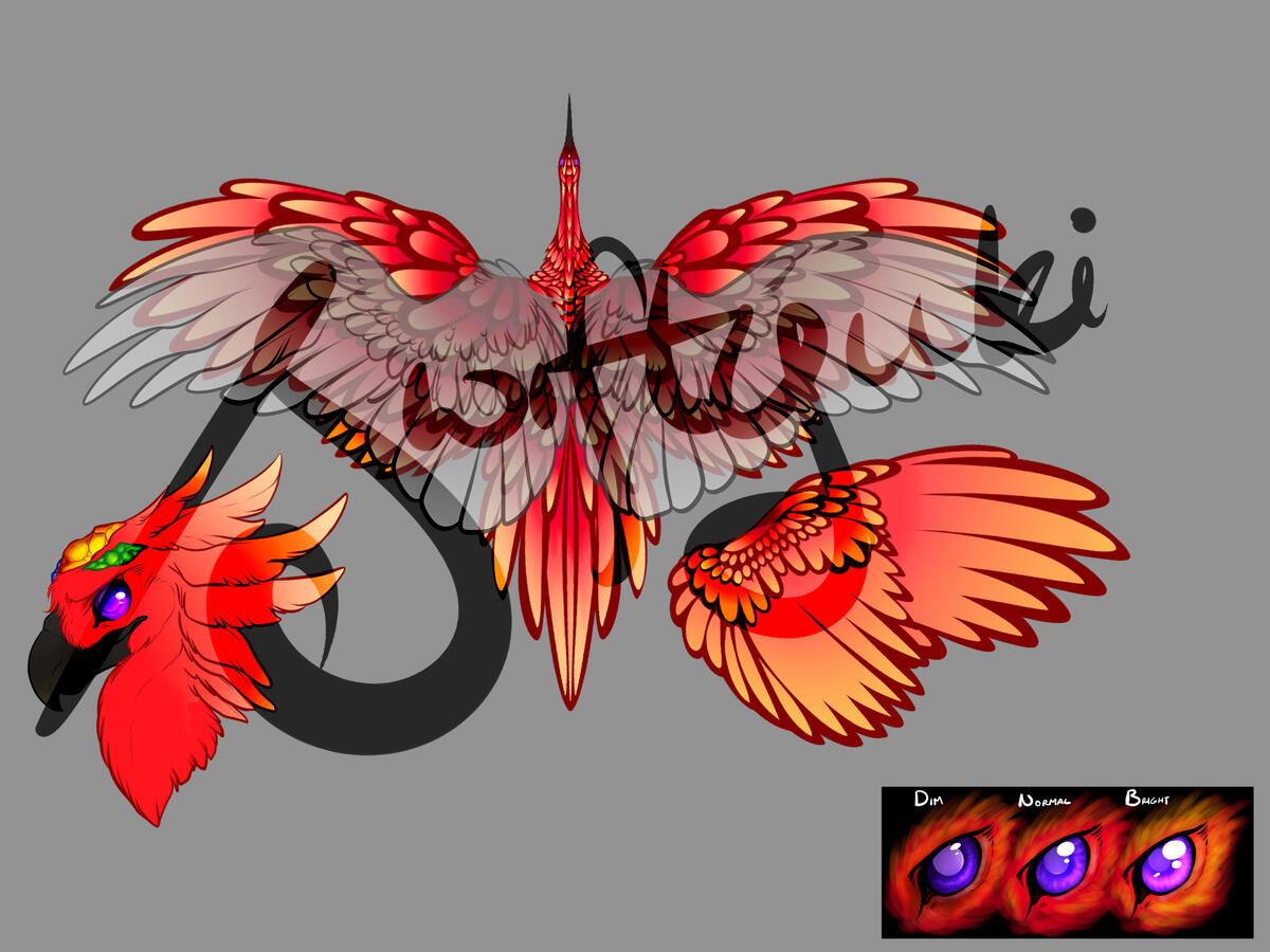 rough conception of a bird named "Ignis"