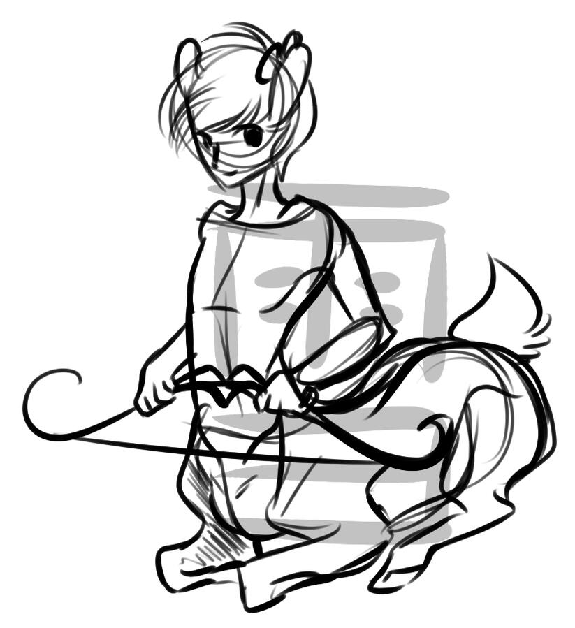sketch of a deer boy