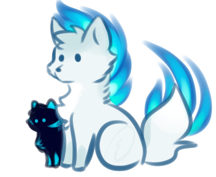 scribble of ibbyfox and yukineko