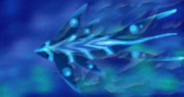 A sea creature cruising in the water