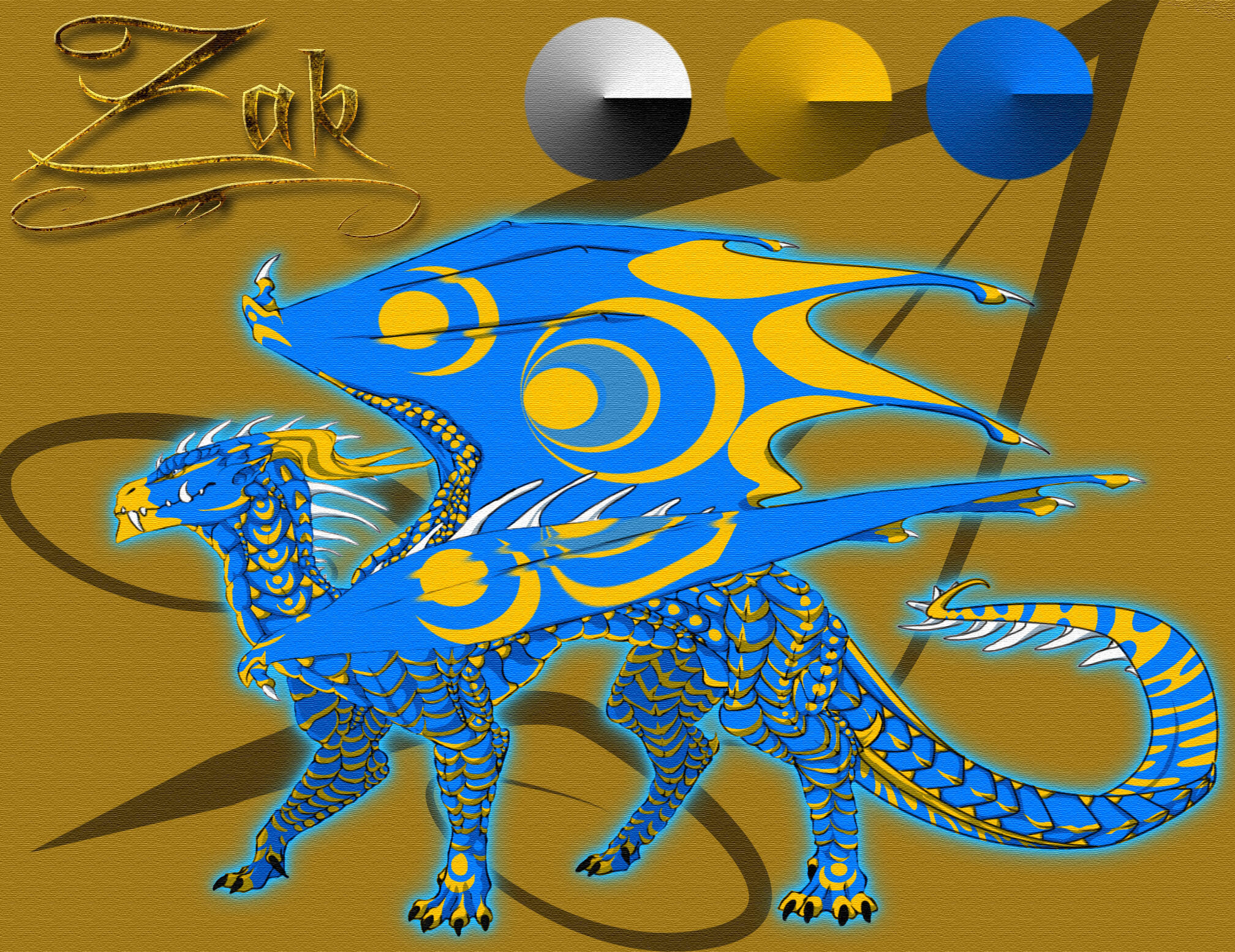 Gift art for a friend of them as a dragon