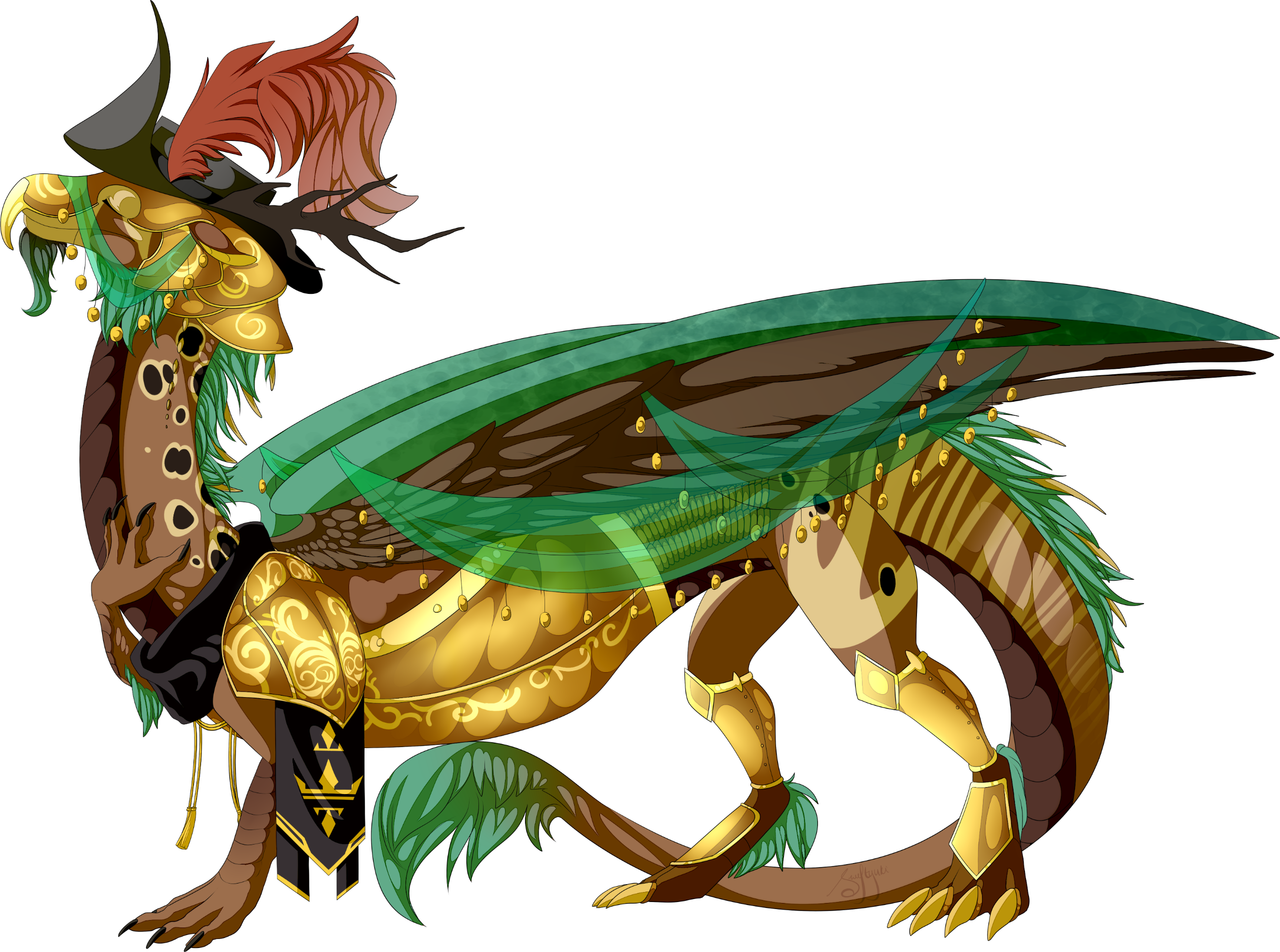 Flight Rising commission for Kaspar of their Imperial dragon OC