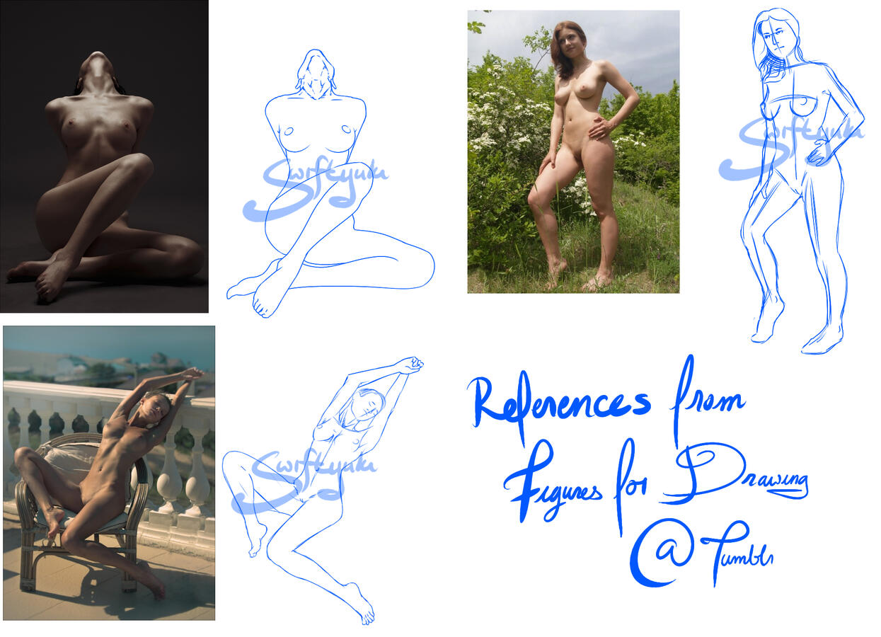 Figure studies, references from figuresfordrawing@tumblr