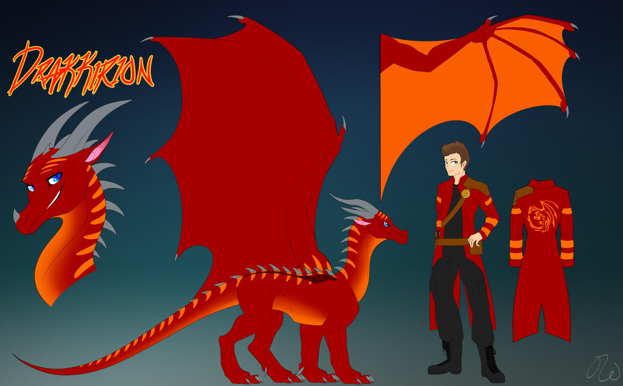 Reference sheet commission for Drak of his sona
