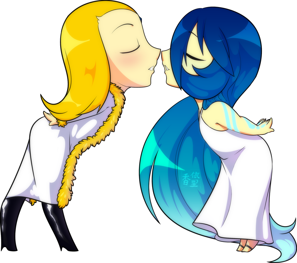 Chibi kiss of Yuki and Abel