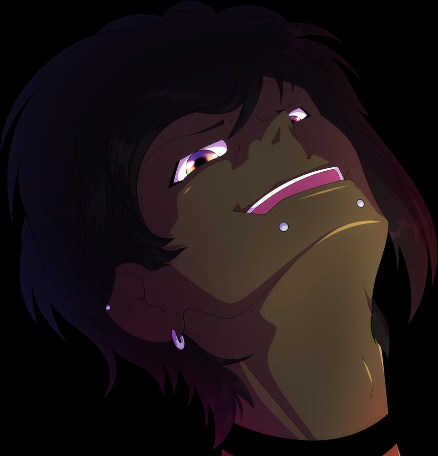 Necrosomatic's Occam drawn in reference to a specific anime shot
