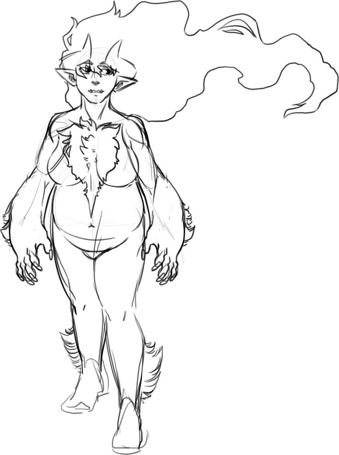 A monstergirl sketch