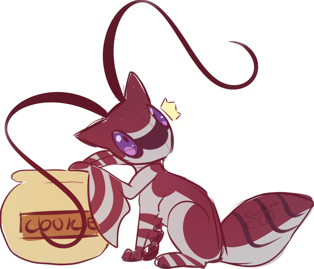 MonsterFaye's Momo stealing from the cookie jar