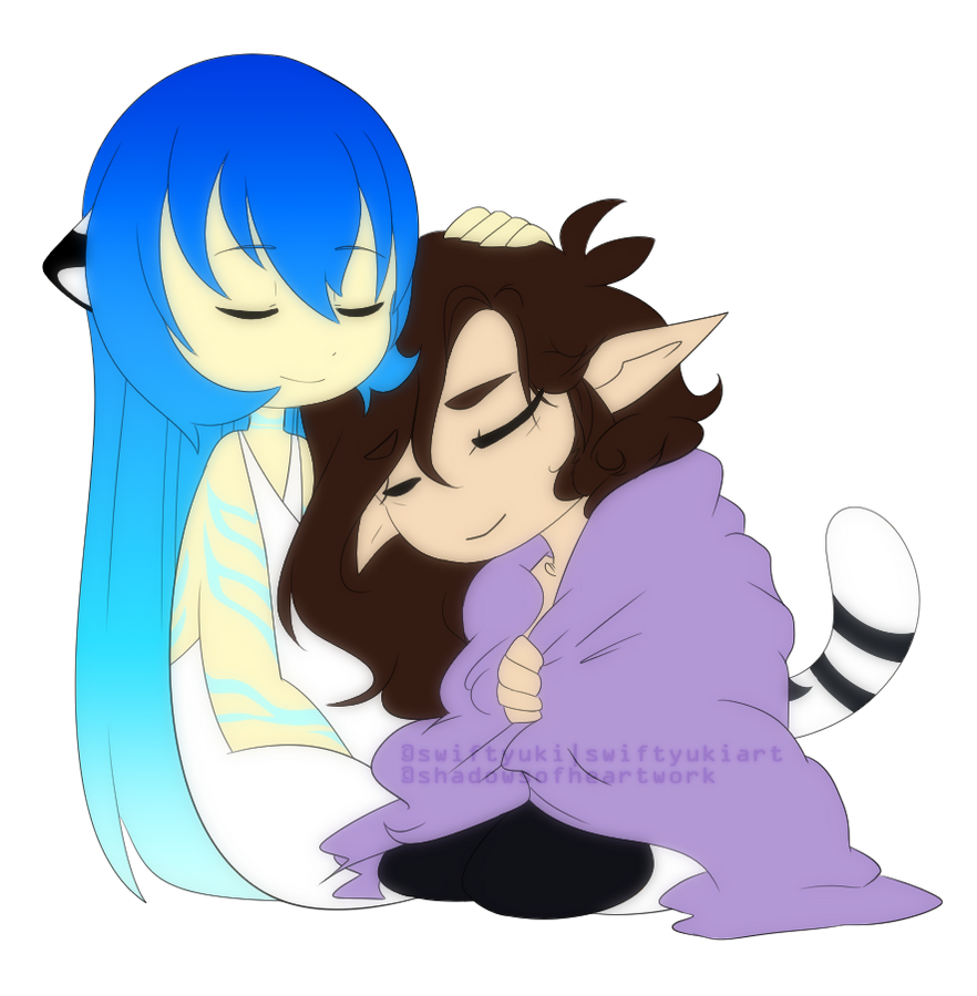 Yuki hugging a friend