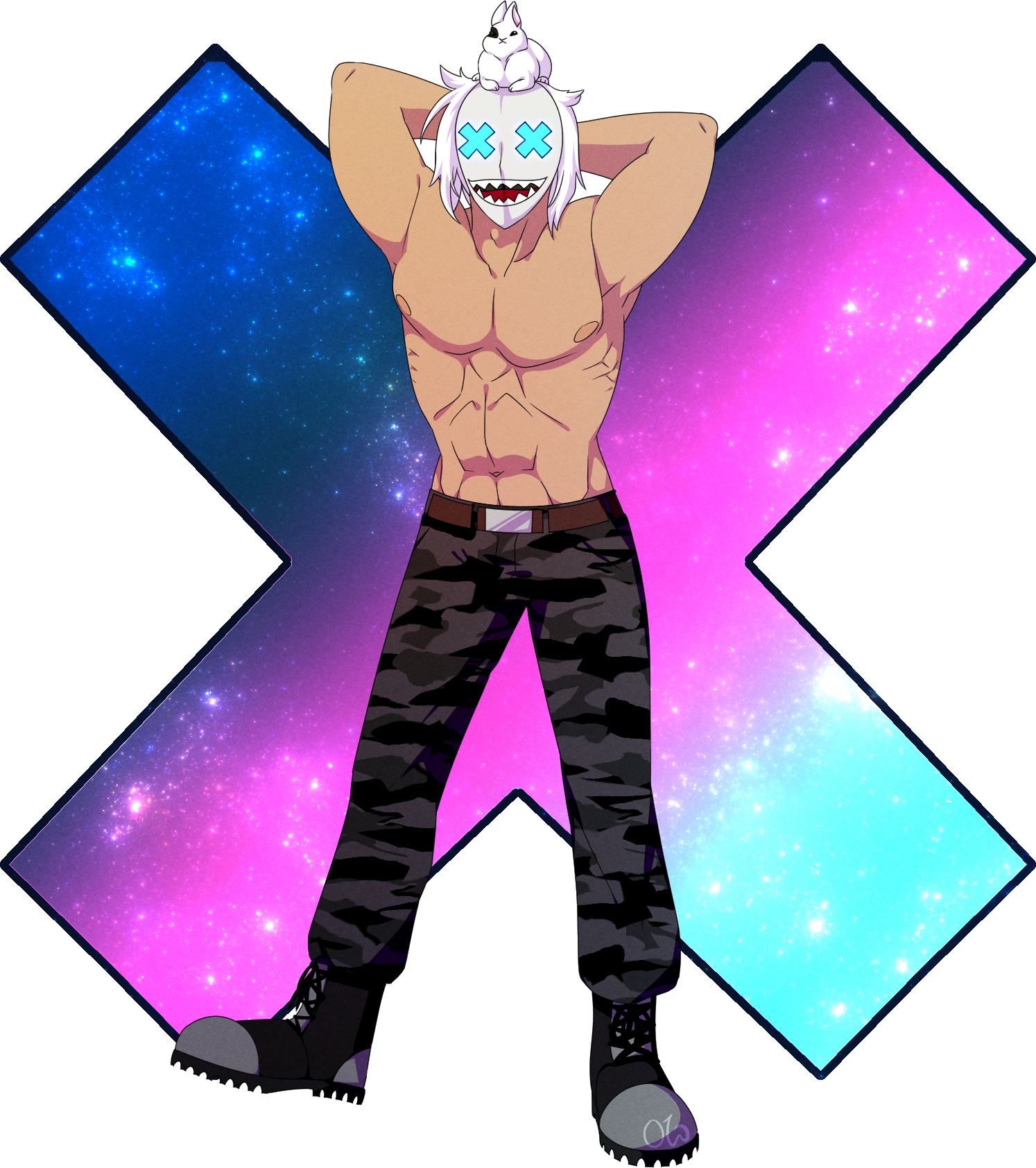 Commission for FoolishSparky of Gaige as a Tumblr sexyman