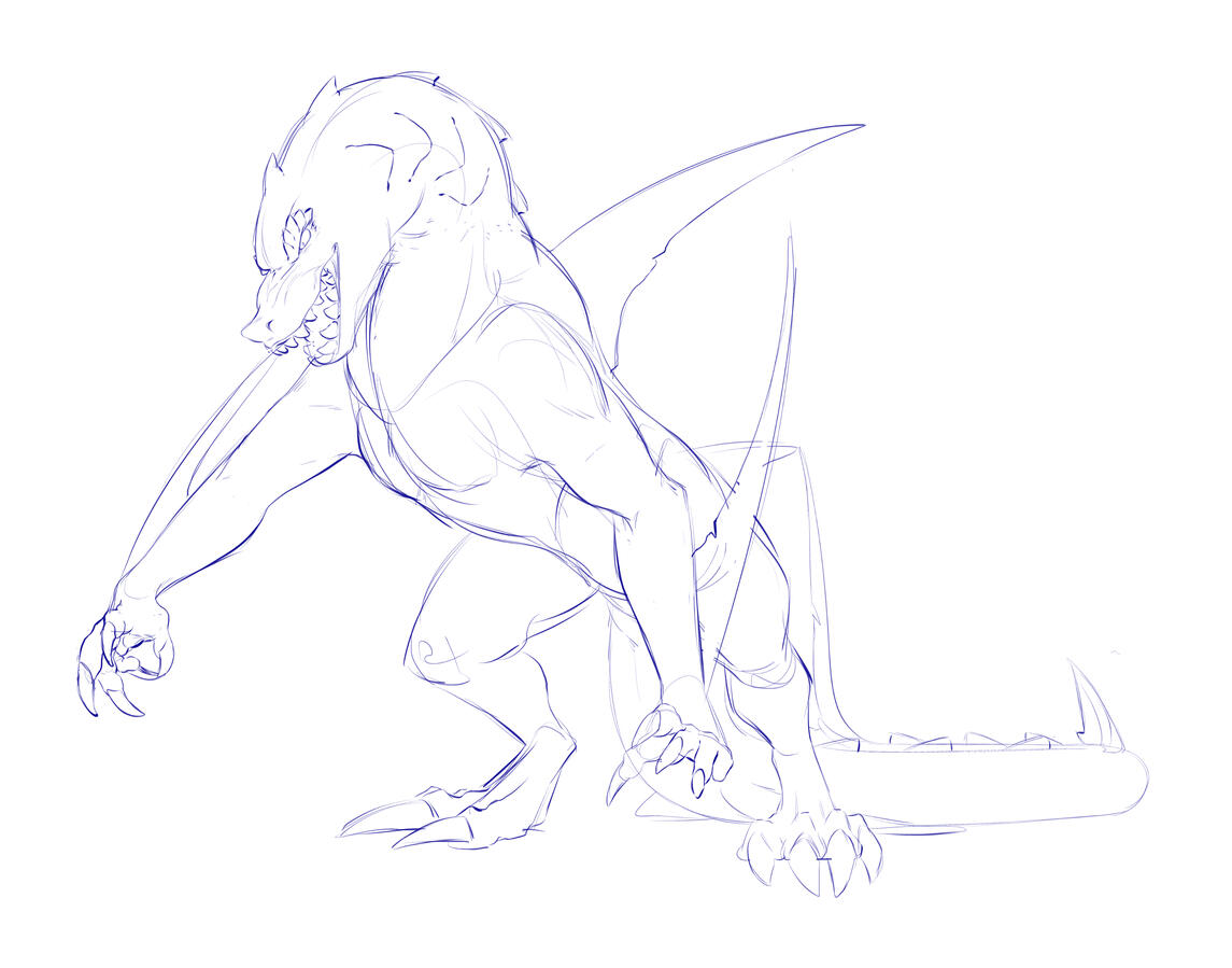 Sketch of IcarusDragons' OC, Val'heir