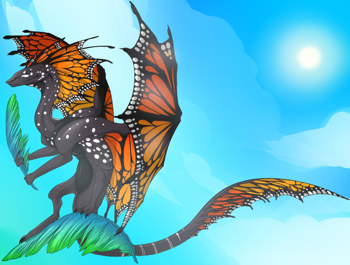 A monarch butterfly dragon