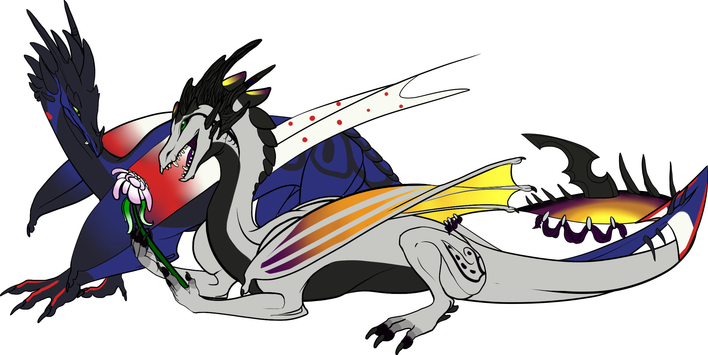 Commission of a dragon OC couple