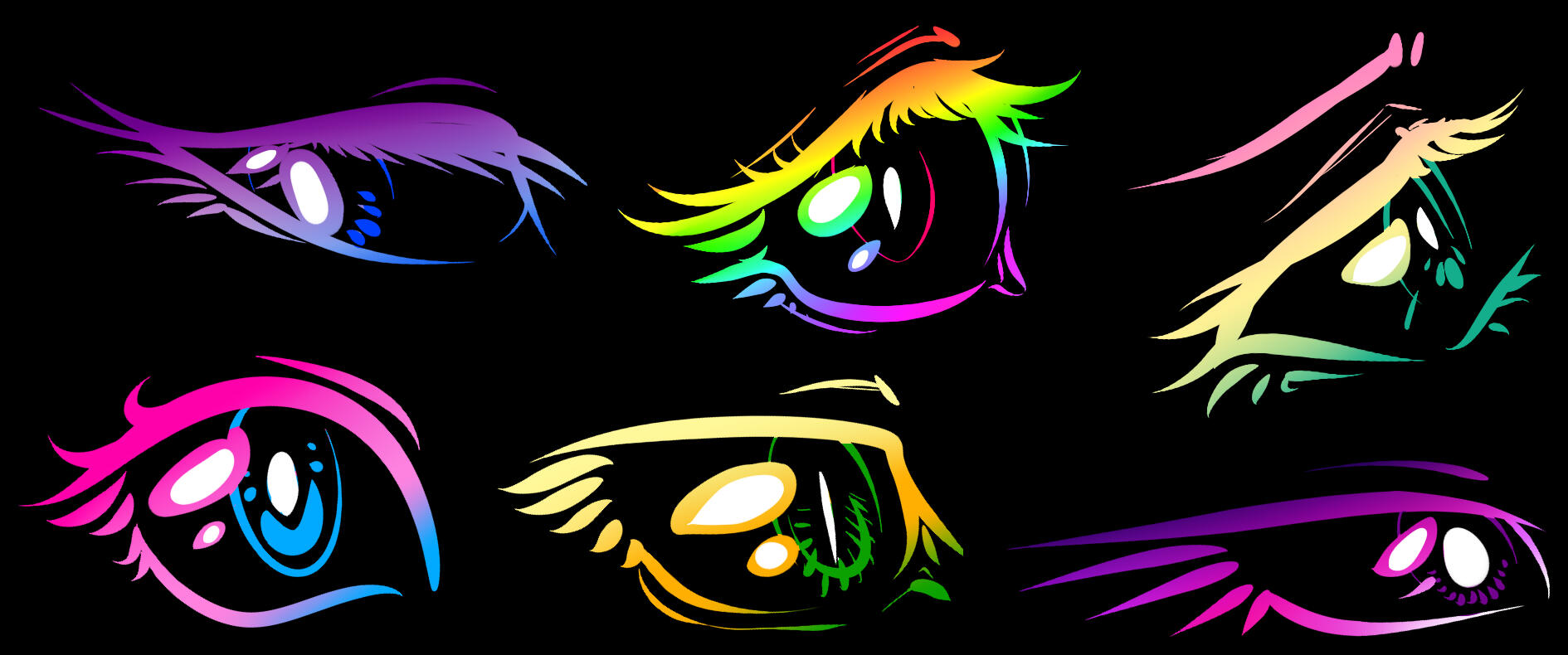 eyes inspired by the mane six from mlp:fim