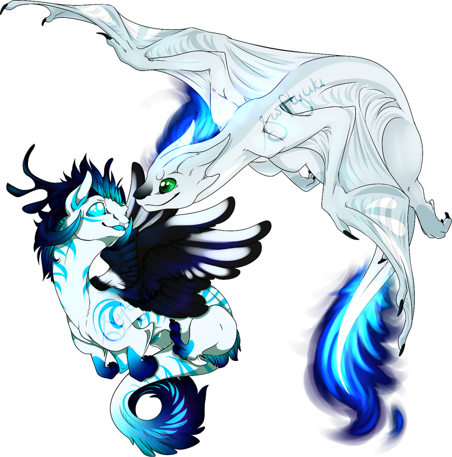 ibbyragon and rei (yukiragon at the time) floating