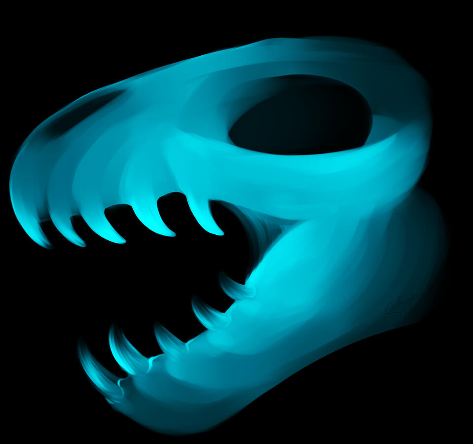 A dinosaur skull