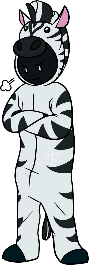Onyx in a zebra onesie